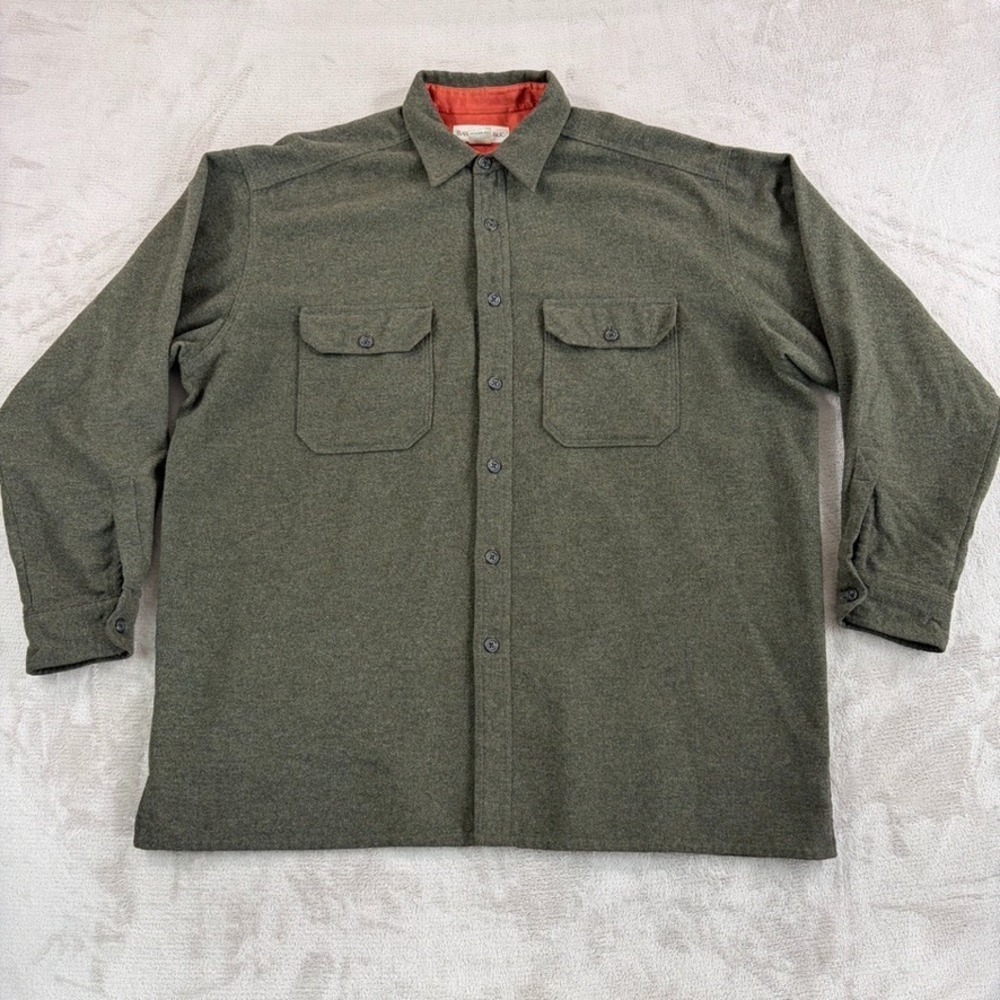 Vintage Banana Republic OverShirt in Army Green Wool Blend Men Large